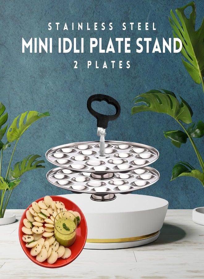 AadiVeer Stainless Steel Mini Idli Maker | Mini Idli Stand | Small Idli Maker With Rod and Lifter (2 Plates - 36 Idlies) Fits in all Idli cooker - Image 5